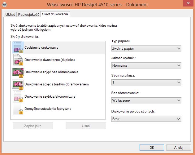 HP Deskjet Ink Advantage 4515 ustawienia druk
