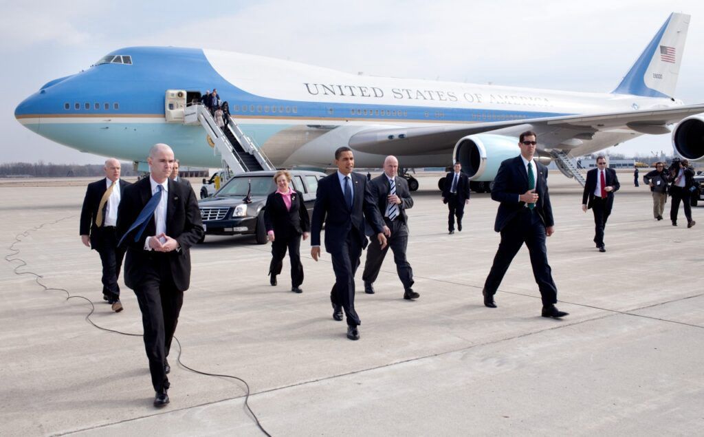 Barack Obama i VC-25A w Columbus w stanie Ohio