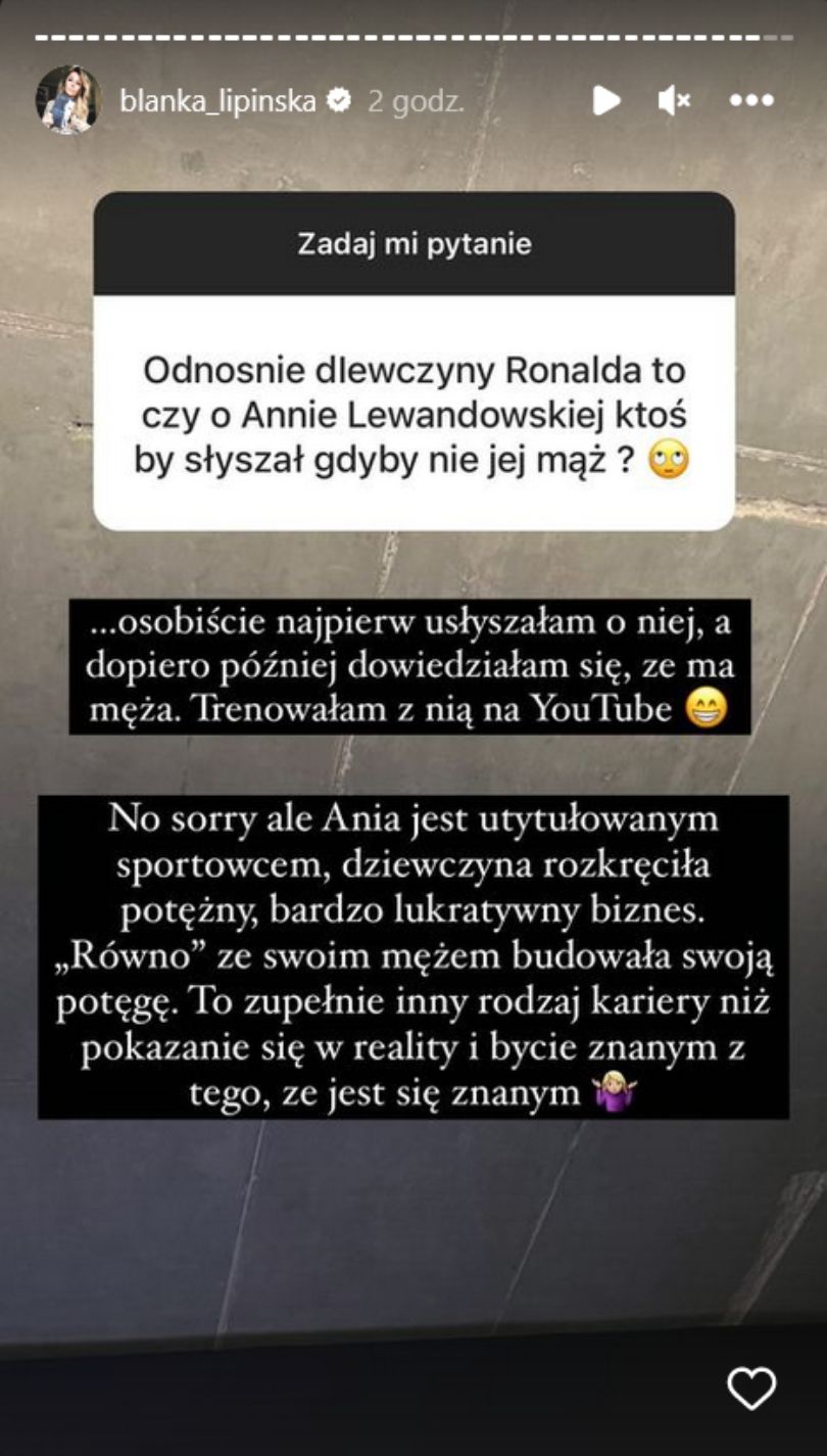 Blanka Lipińska rozprawia o Georginie Rodriguez i broni Anny Lewandowskiej