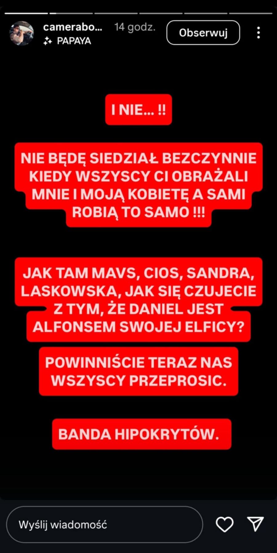 Cameraboy krytykuje niebieską platformę Natalii?