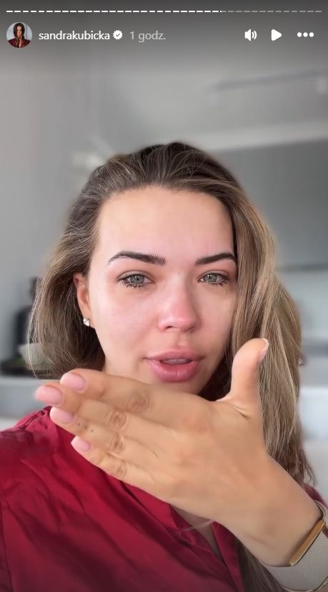Zapłakana Sandra Kubicka