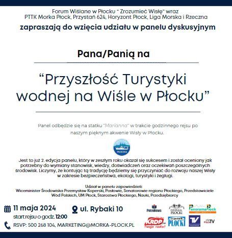 Oddział Żeglarsko - Motorowodny PTTK "Morka" w Płocku zaprasza na otwarcie sezonu