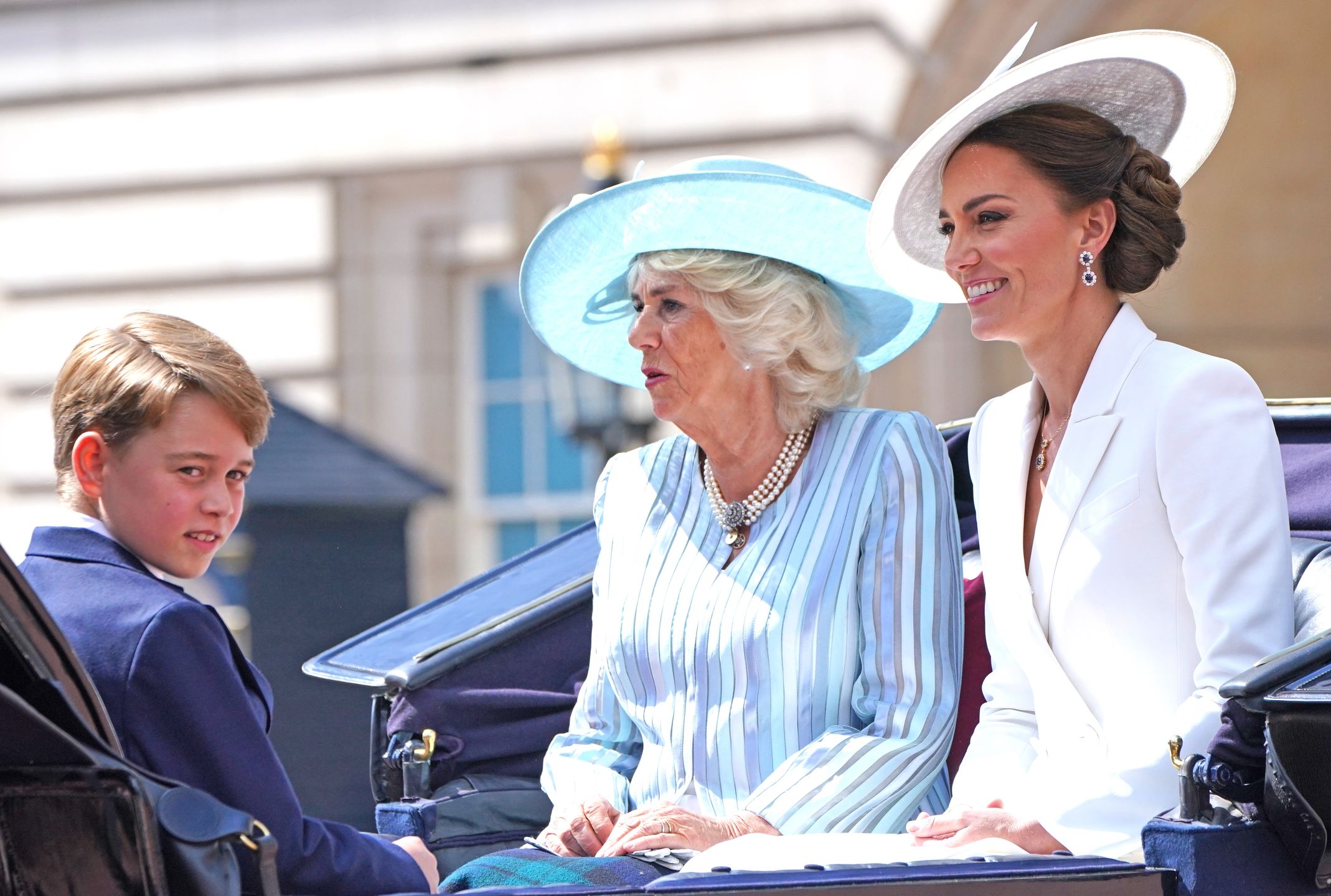 Księżna Kate z synem i Camillą podczas pierwszego dnia platynowego jubileuszu królowej Elżbiety II
