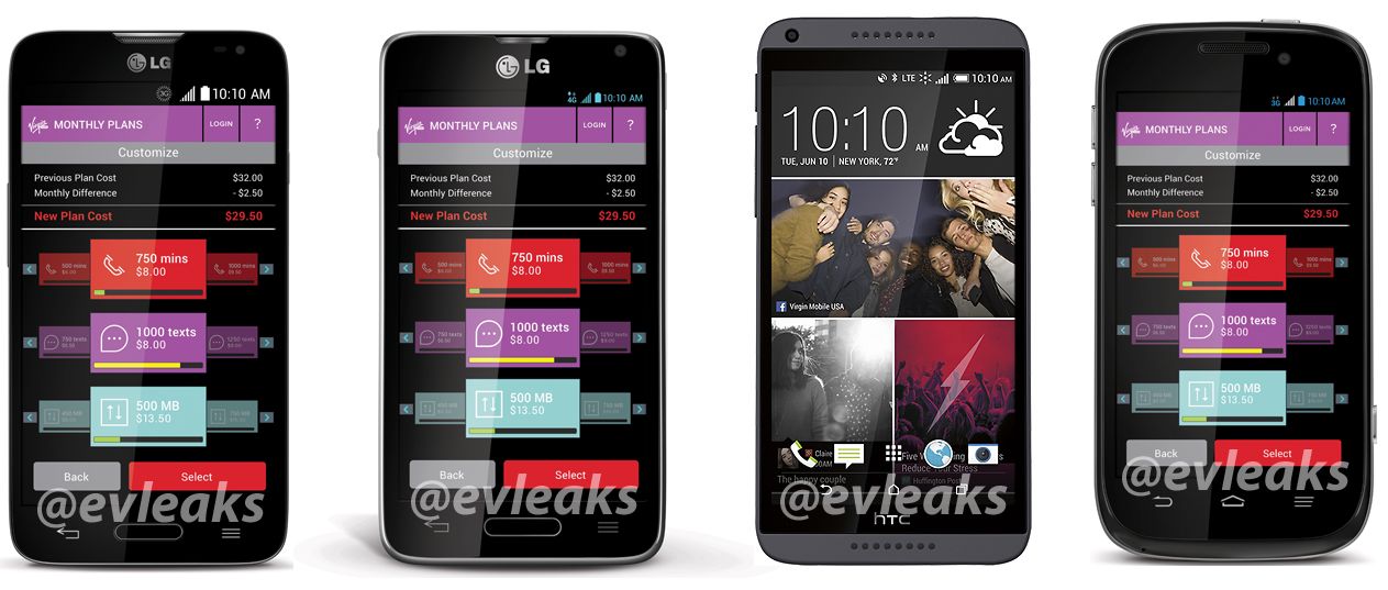 LG Pulse, LG Unify, HTC Desire 816 i ZTE Emblem