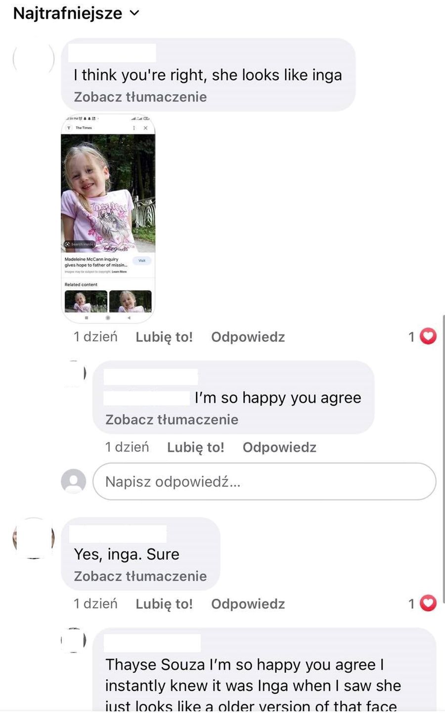 Polka podająca się za Madeleine McCann to inna zaginiona dziewczyna?