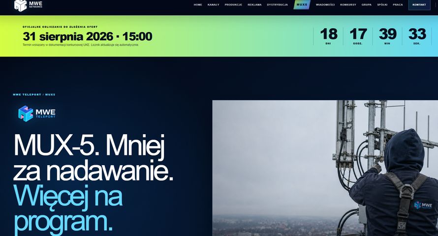 Znany nadawca odlicza czas do końca konkursu na naziemny MUX-5. "Chcemy wygrać"