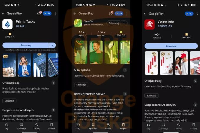 Fałszywe aplikacje w Google Play