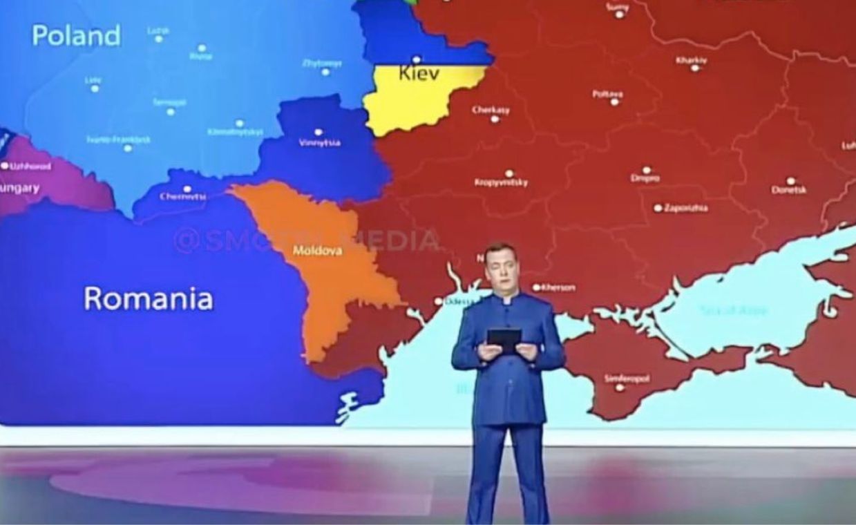 Mapa Miedwiediewa wywołała zamieszanie w Rosji. "Dlaczego mielibyśmy coś oddawać?"