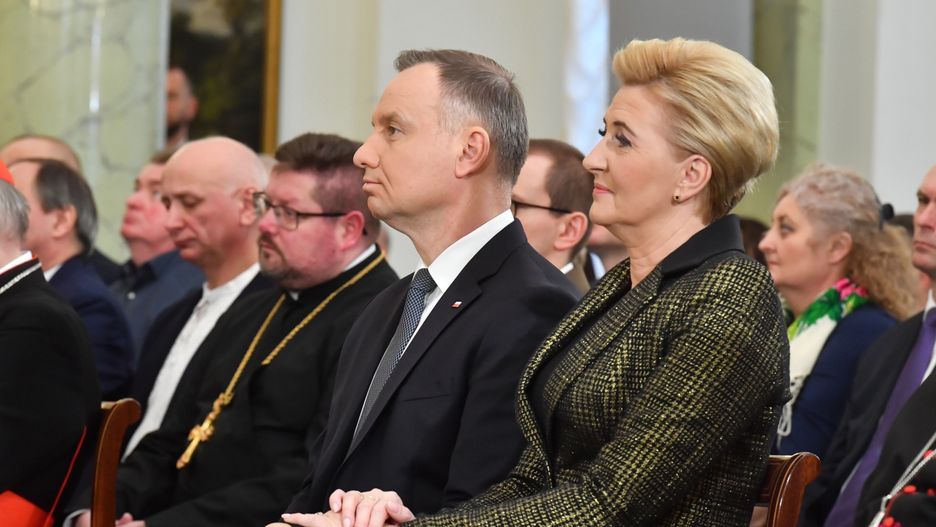 Pierwsza dama Agata Kornhauser-Duda razem z mężem Andrzejem Dudą