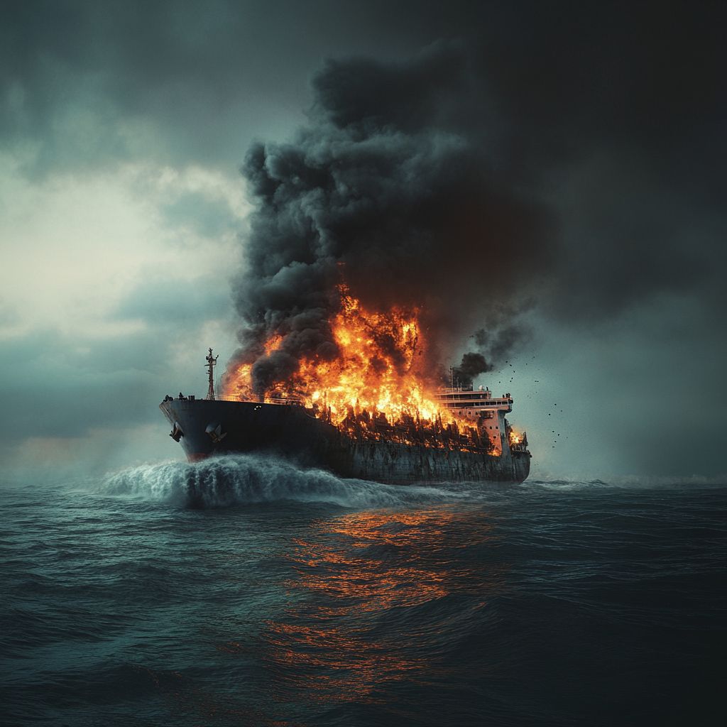 Płonący statek grozi katastrofą ekologiczną – Indie w wyścigu z czasem na Morzu Arabskim