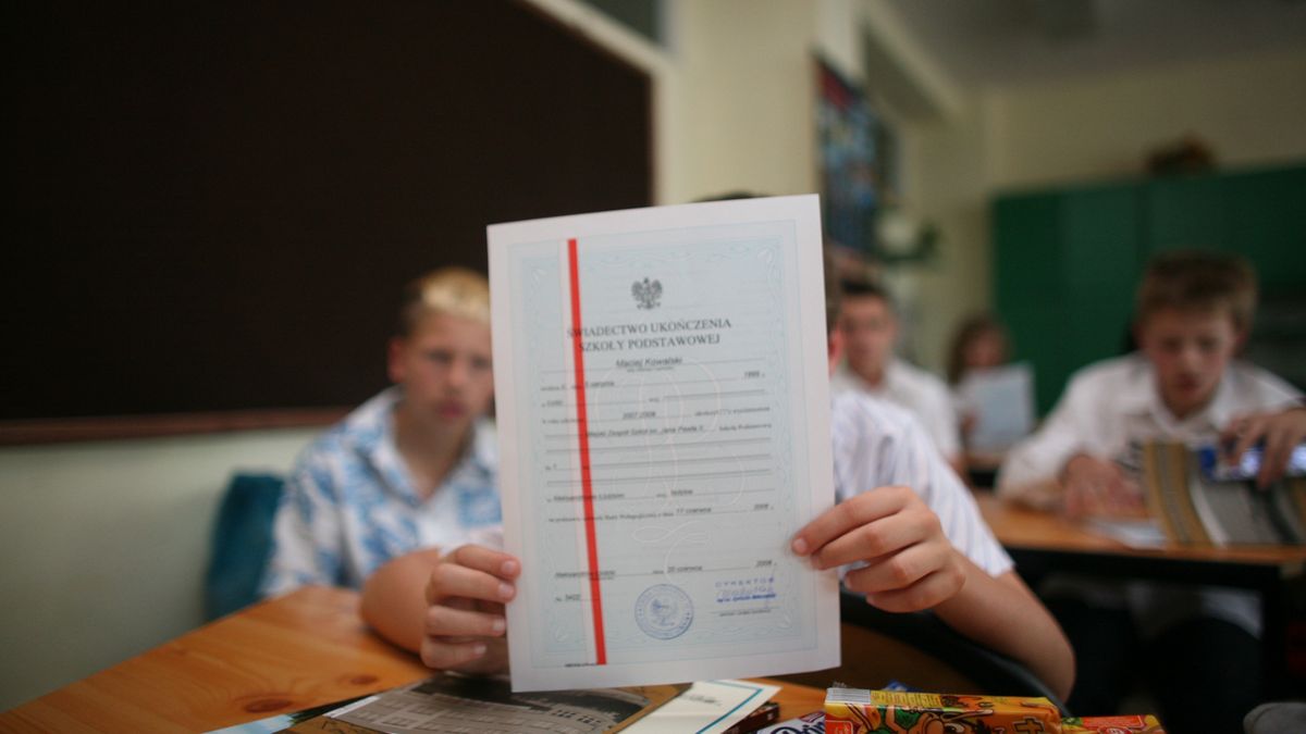 Świadectwo z paskiem/ zdjęcie ilustracyjne