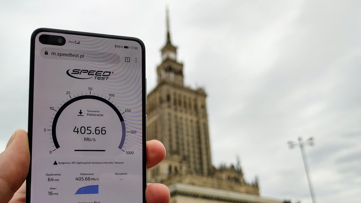 5G w Polsce: test sieci Plusa w Warszawie. Szybkość imponuje, ale opóźnienie już mniej 1