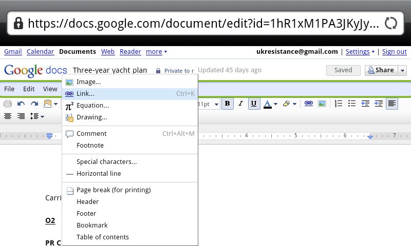 Android z możliwością edycji Dokumentów Google