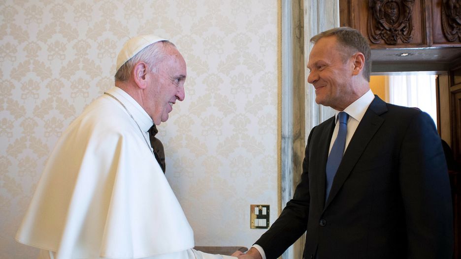 Papież Franciszek i Donald Tusk podczas spotkania w 2016 r.