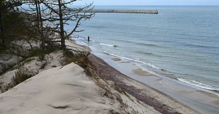 Rzadkie zjawisko w Mielnie. Plaża stała się fioletowa