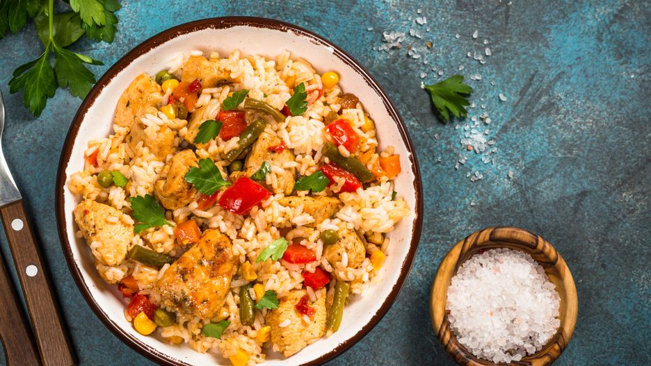 Kurczak z warzywami  i ryżem