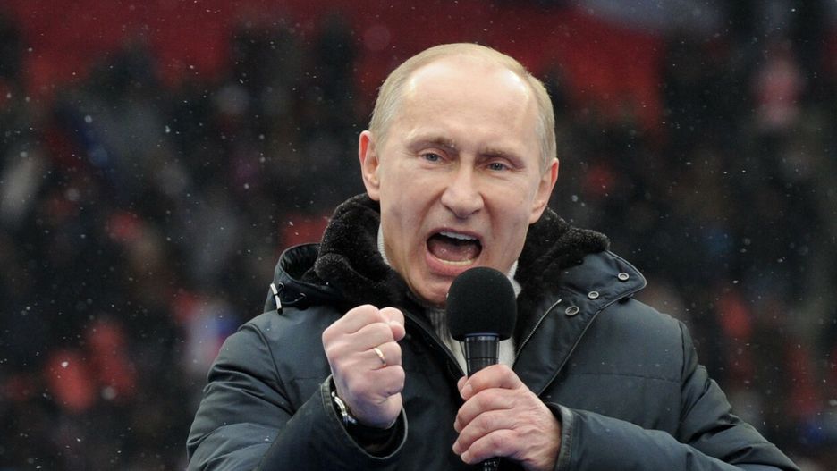 Wiec wyborczy Vladimira Putina na stadionie w MoskwieRussian Presidential candidate, Prime Minister Vladimir Putin delivers a speech during a rally of his supporters at the Luzhniki stadium in Moscow on February 23, 2012. Prime Minister Vladimir Putin on Thursday vowed he would not allow foreign powers to interfere in Russia's internal affairs and predicted victory in an ongoing battle for its future. "We will not allow anyone interfere in our internal affairs," Putin said in a speech to more than 100,000 people packed into the stadium and its grounds at Moscow's Luzhniki stadium ahead of March 4 presidential elections. . AFP PHOTO/AFP PHOTO / YURI KADOBNOVYURI KADOBNOV