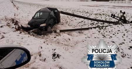 Skasował oplem słup energetyczny. W organizmie też miał "prąd"
