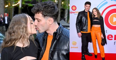 Wiktoria Gąsiewska i Jasper Sołtysiewicz w pasujących stylizacjach CAŁUJĄ SIĘ na Polsat SuperHit Festiwal (ZDJĘCIA)