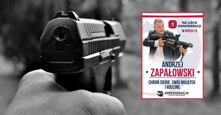 Jest "jedyną" Konfederacji. Jego plakat wyborczy rozśmieszył i przeraził