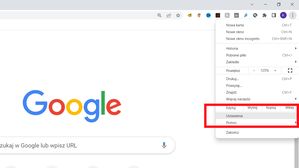 Google Chrome: menu Ustawienia