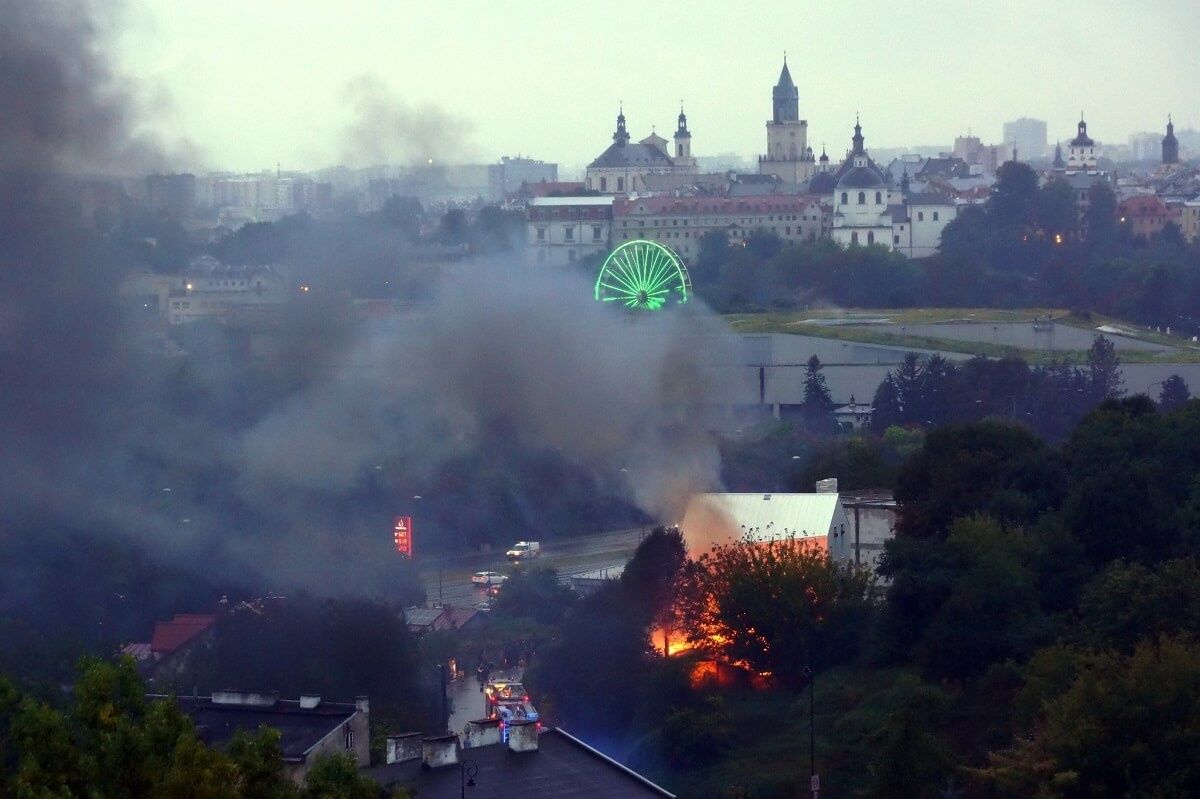 Pożar garażu przy ul. Białkowska Góra. Dym nad Lublinem