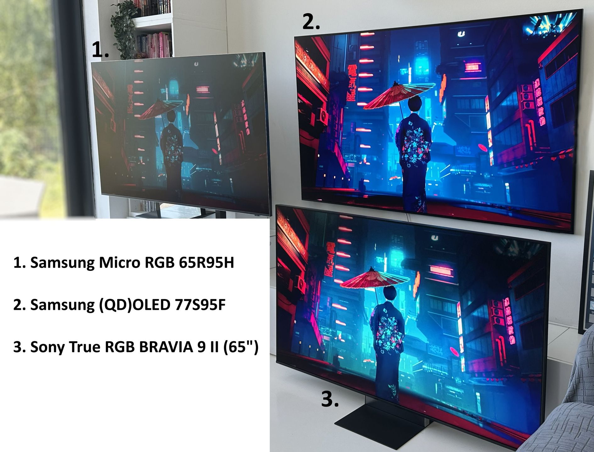 Sony BRAVIA 9 II vs Samsung Micro RGB R95H vs Samsung OLED S95F
