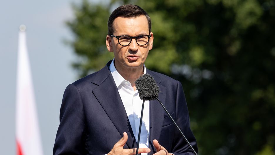 Mateusz Morawiecki during Republic of Korea Prime Minister visit in Poland, Minsk Mazowiecki, Poland on September 13, 2023.

NO USE IN POLAND !!! (Photo by Foto Olimpik/NurPhoto via Getty Images)