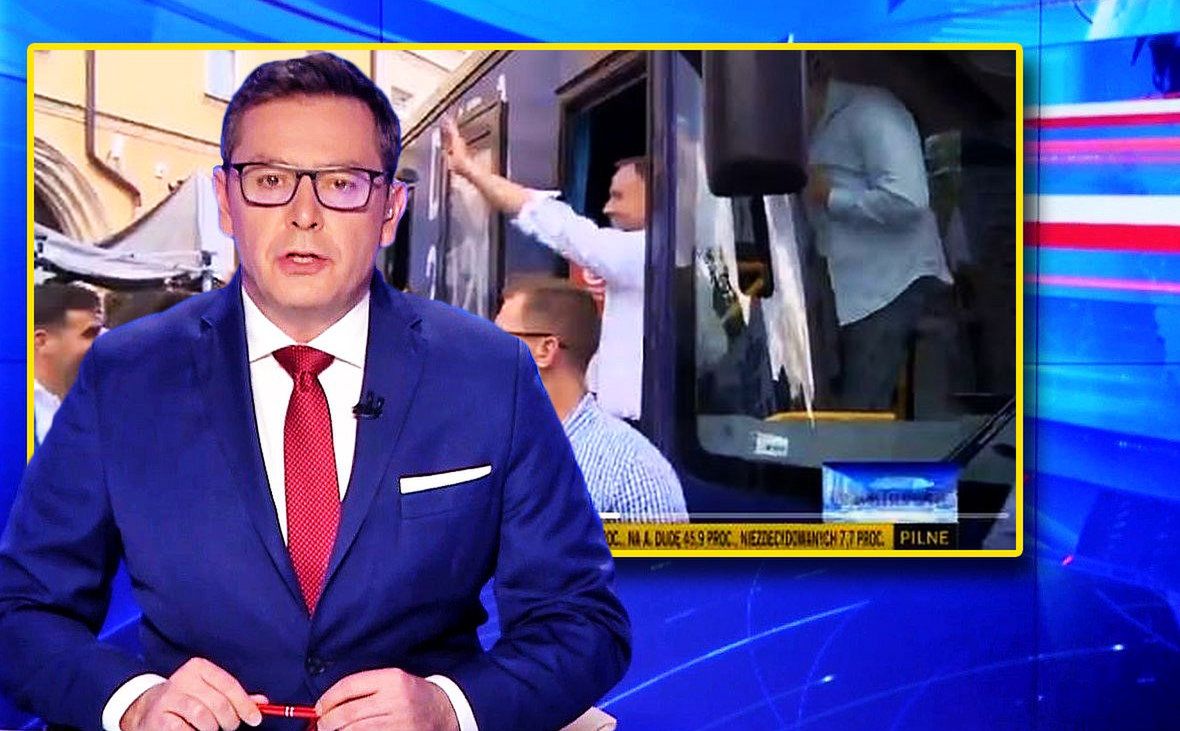 TVN24 sparodiował sposób prowadzenia narracji materiałów "Wiadomości" TVP