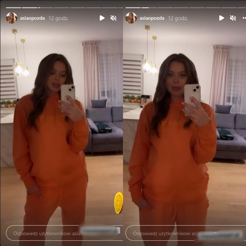 Ciężarna Joanna Opozda reklamuje dresy