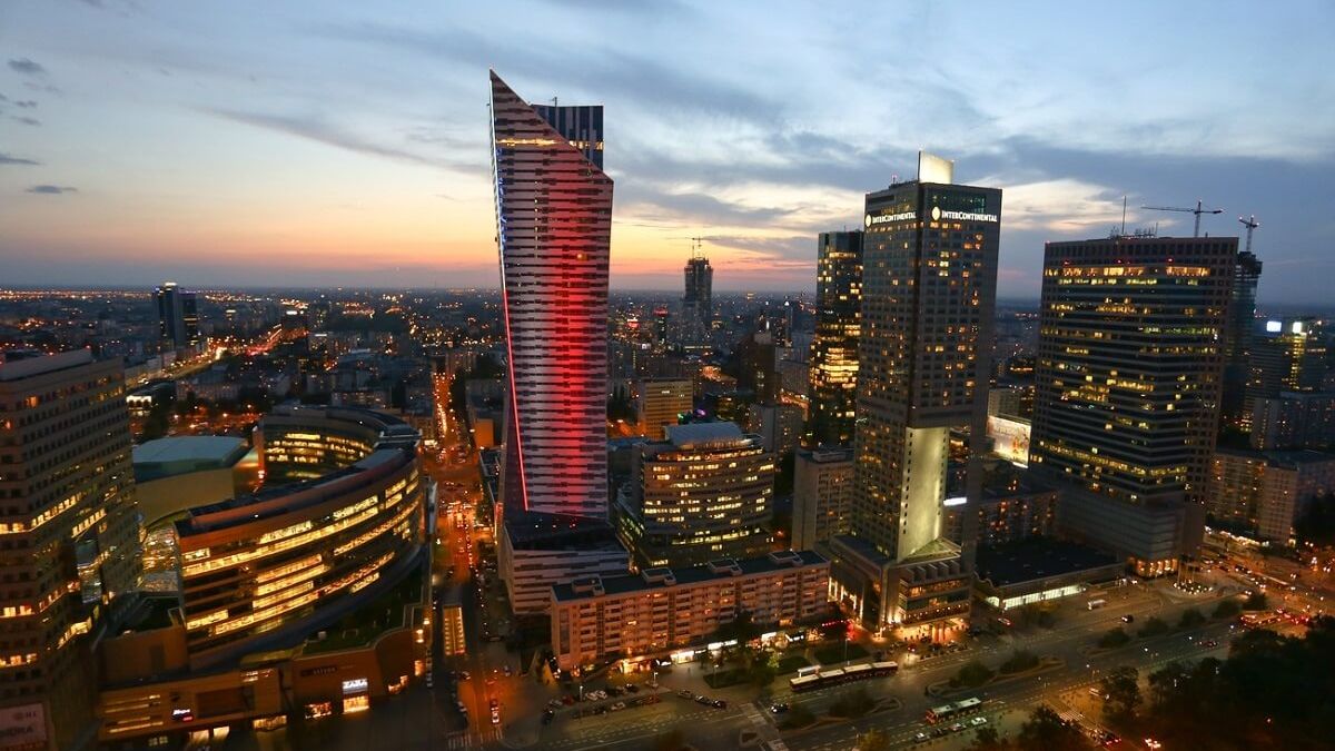 Nocna Panorama Centrum Warszawy