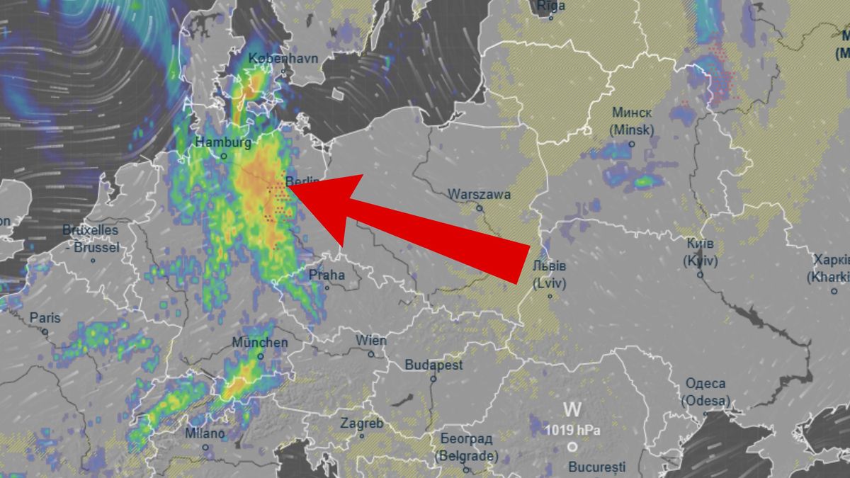 Burze mkną przez Niemcy do Polski.