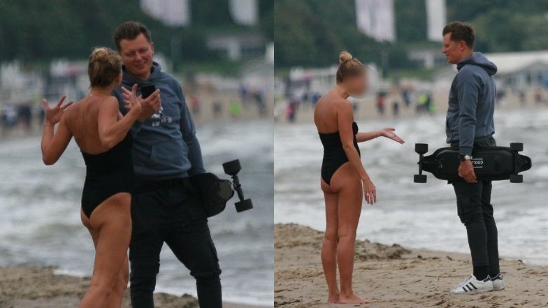 Joanna Moro płacze na plaży