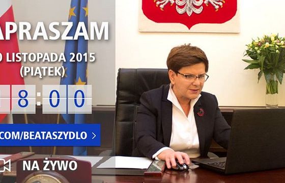 Premier Szydło odpowie na żywo na pytania internautów. „Nowe standardy komunikacji”