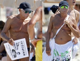 80-letni Giorgio Armani pokazuje klatę na plaży! (ZDJĘCIA)