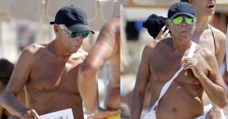 80-letni Giorgio Armani pokazuje klatę na plaży! (ZDJĘCIA)