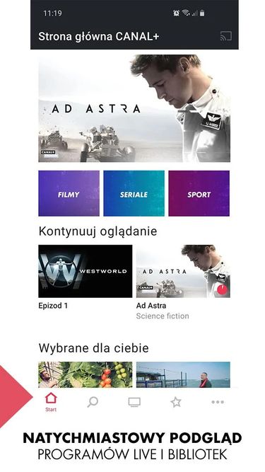 Canal+ główne menu