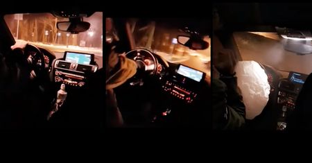 Rozbite bmw i zdziwiona mina młodego kierowcy. Tak skończyło się driftowanie w Sopocie