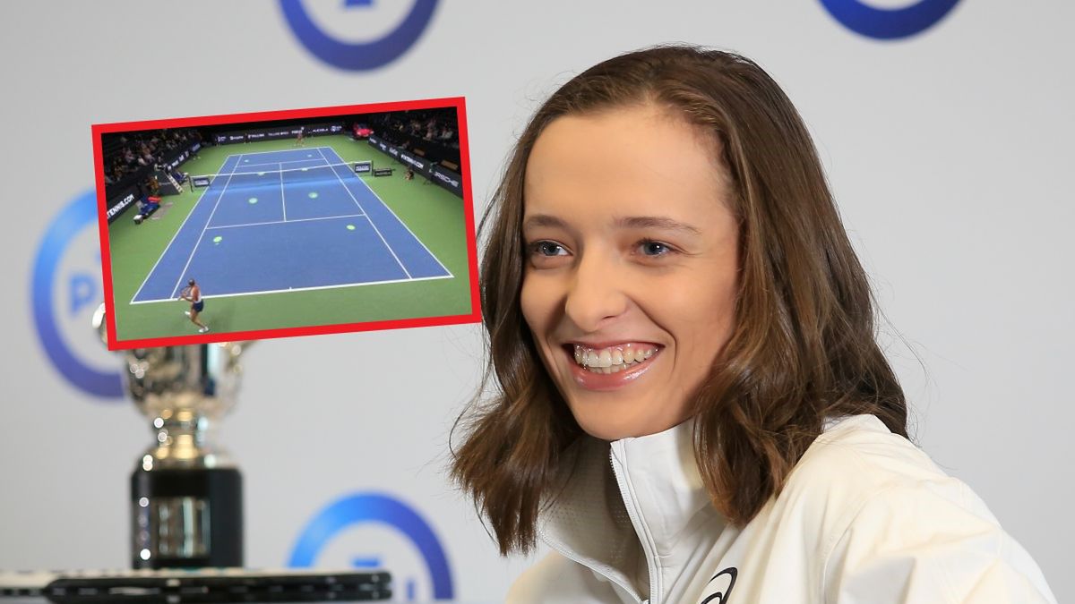 Zdjęcie okładkowe artykułu: PAP / Leszek Szymański / Twitter/WTA / Na zdjęciu: Iga Świątek, na małym zdjęciu: fragment meczu Krejcikova - Kostiuk