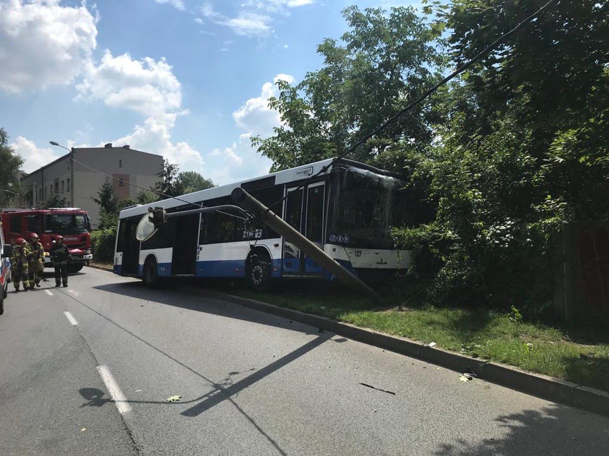Miejsce wypadku na ulicy obroki w Katowicach