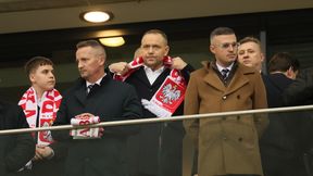 Nawrocki pojawił się na meczu Polaków. Nie był sam