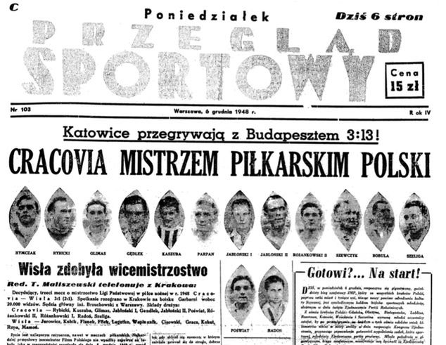 Okładka "Przeglądu Sportowego" z 6 grudnia 1948 roku