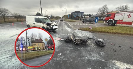 Piła: Motocykl stanął w płomieniach po zderzeniu z Fiatem - mamy VIDEO