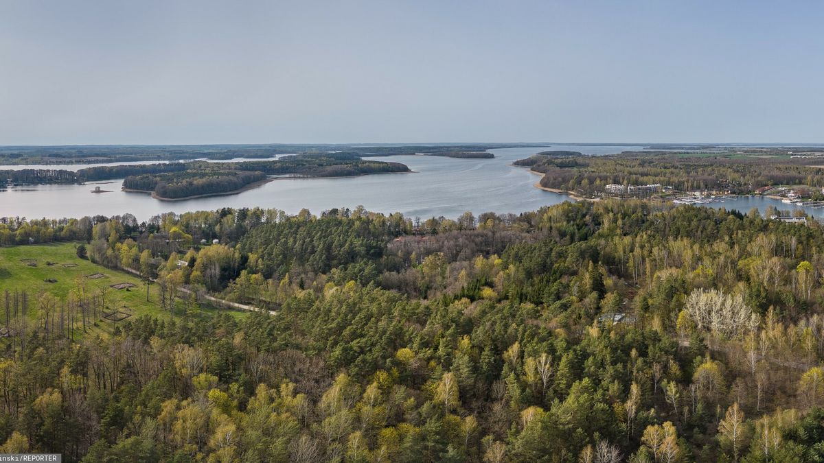 Jezioro Kisajno z lotu ptaka