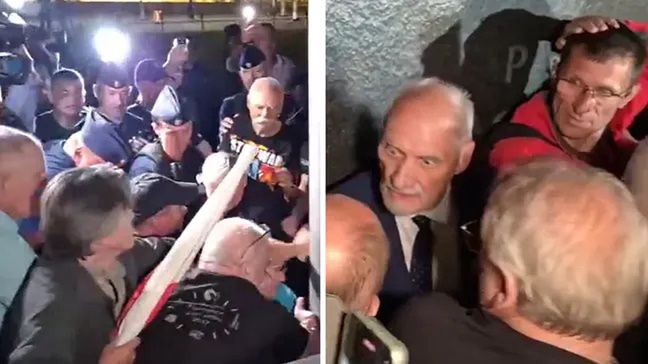 Przepychanki pod pomnikiem smoleńskim