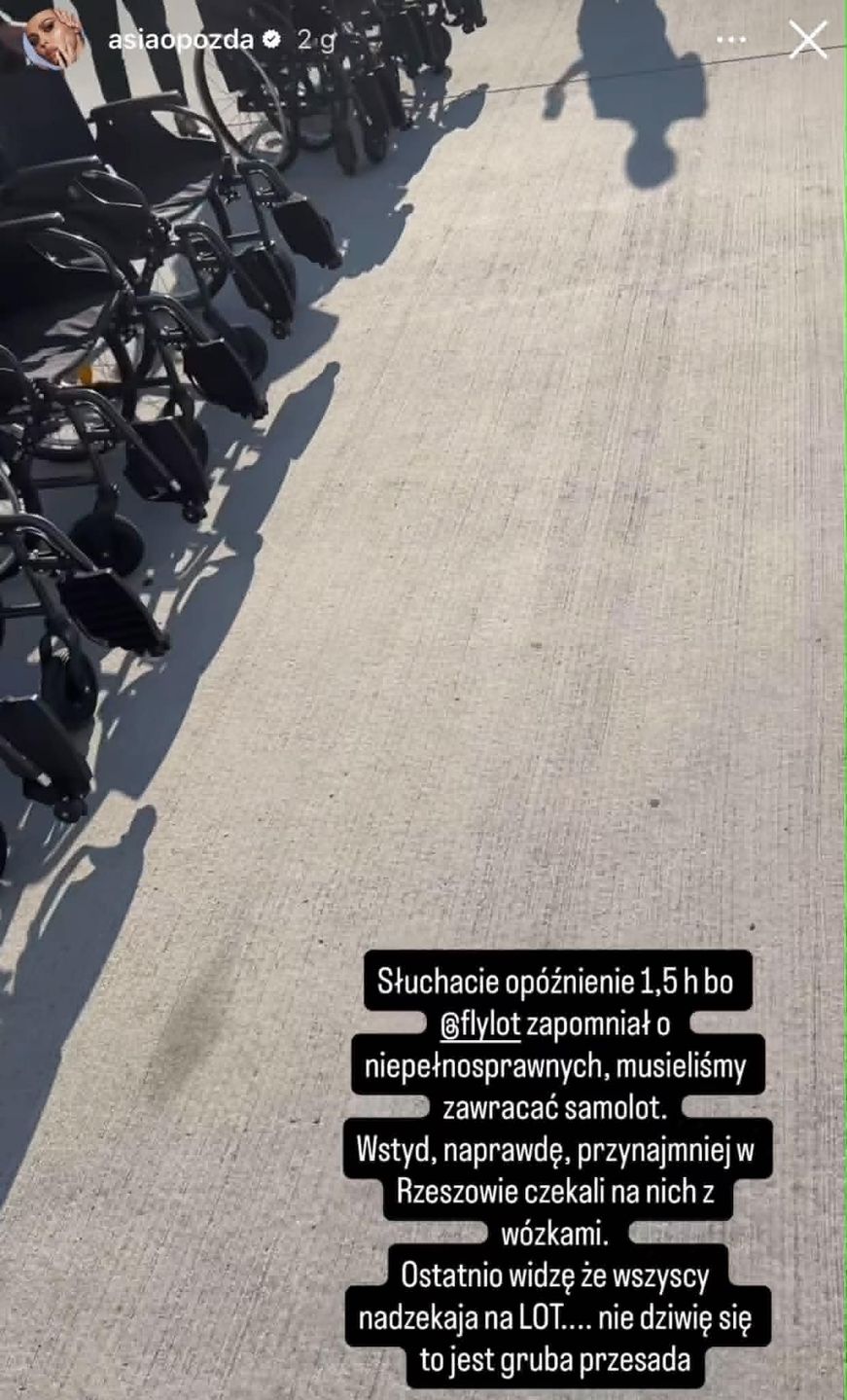 Joanna Opozda narzeka na polskie linie lotnicze