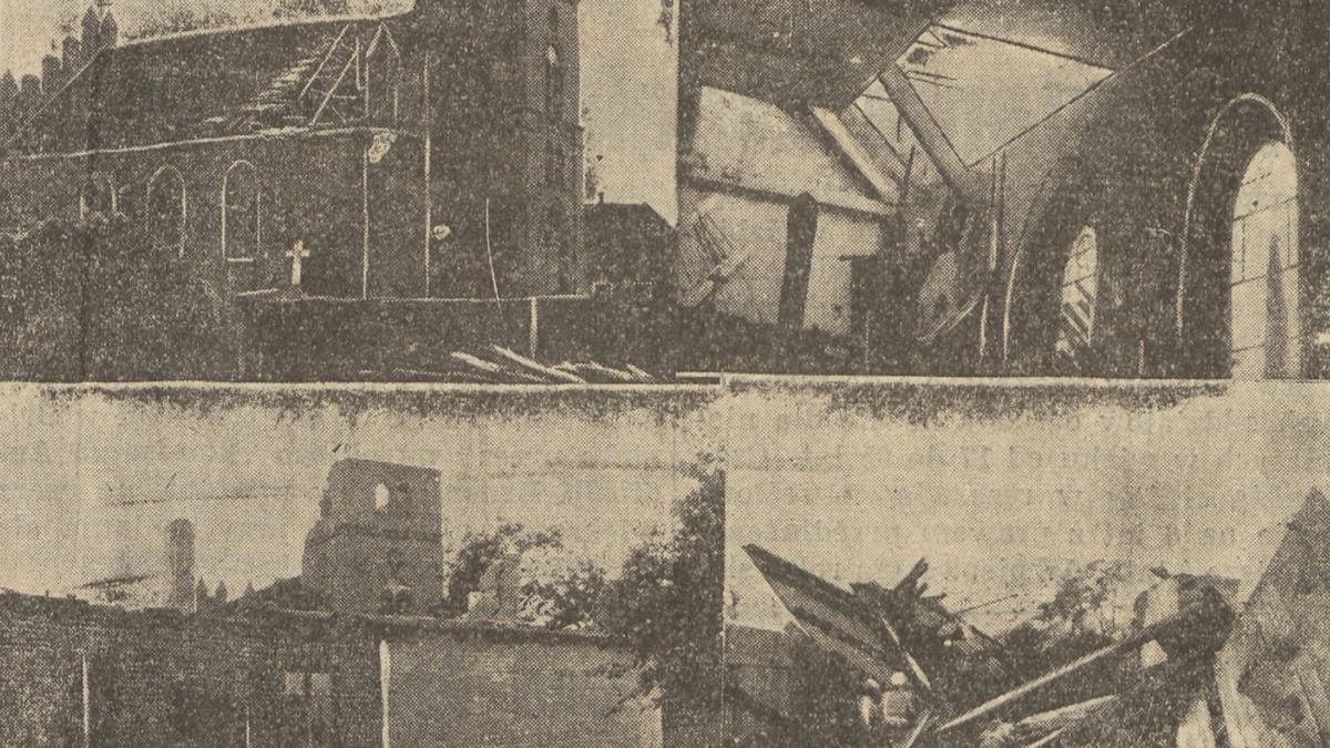 Zniszczenia po trąbie powietrznej w 1936 roku