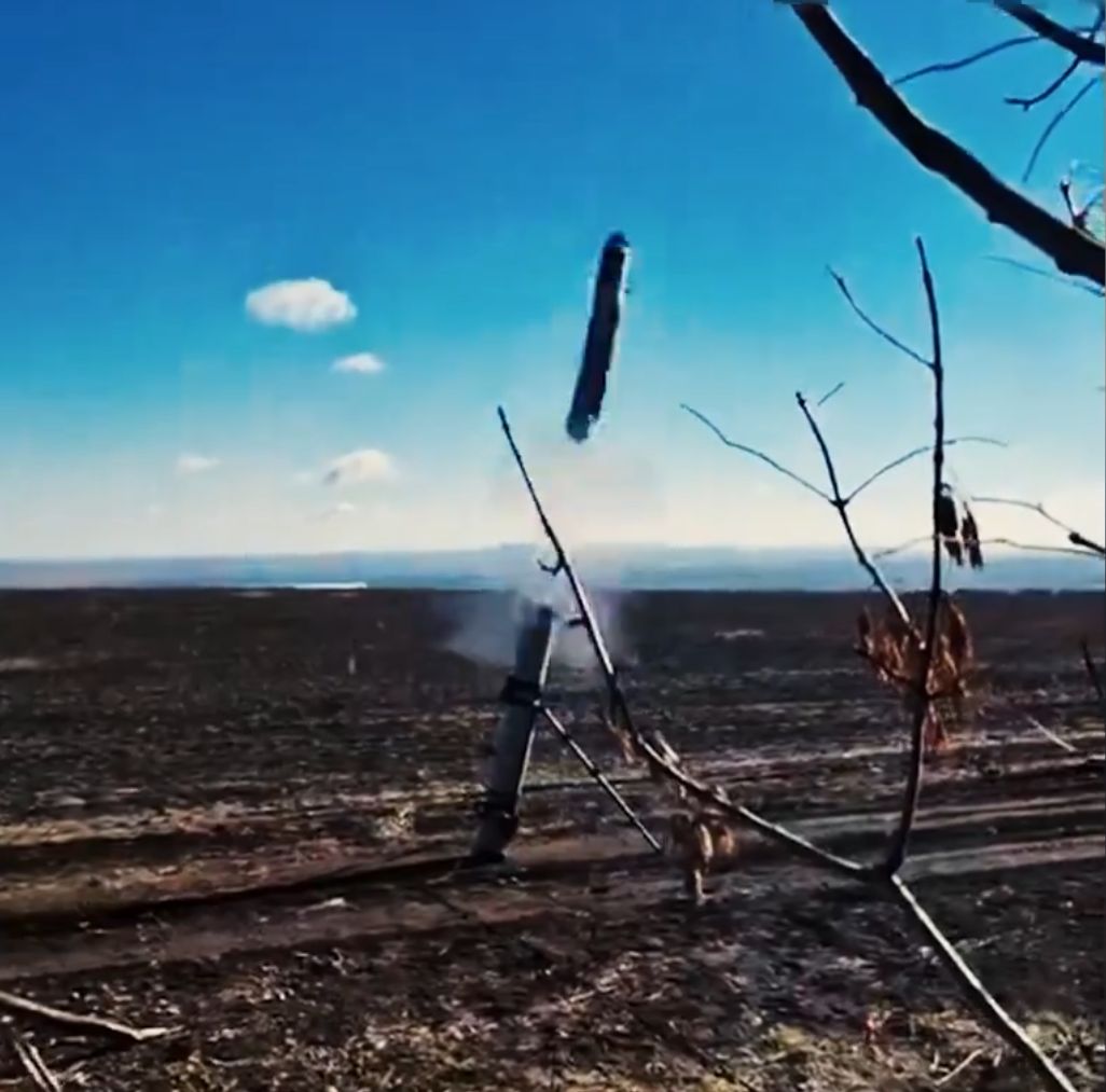 The Switchblade 600 drone after being launched from the launcher.