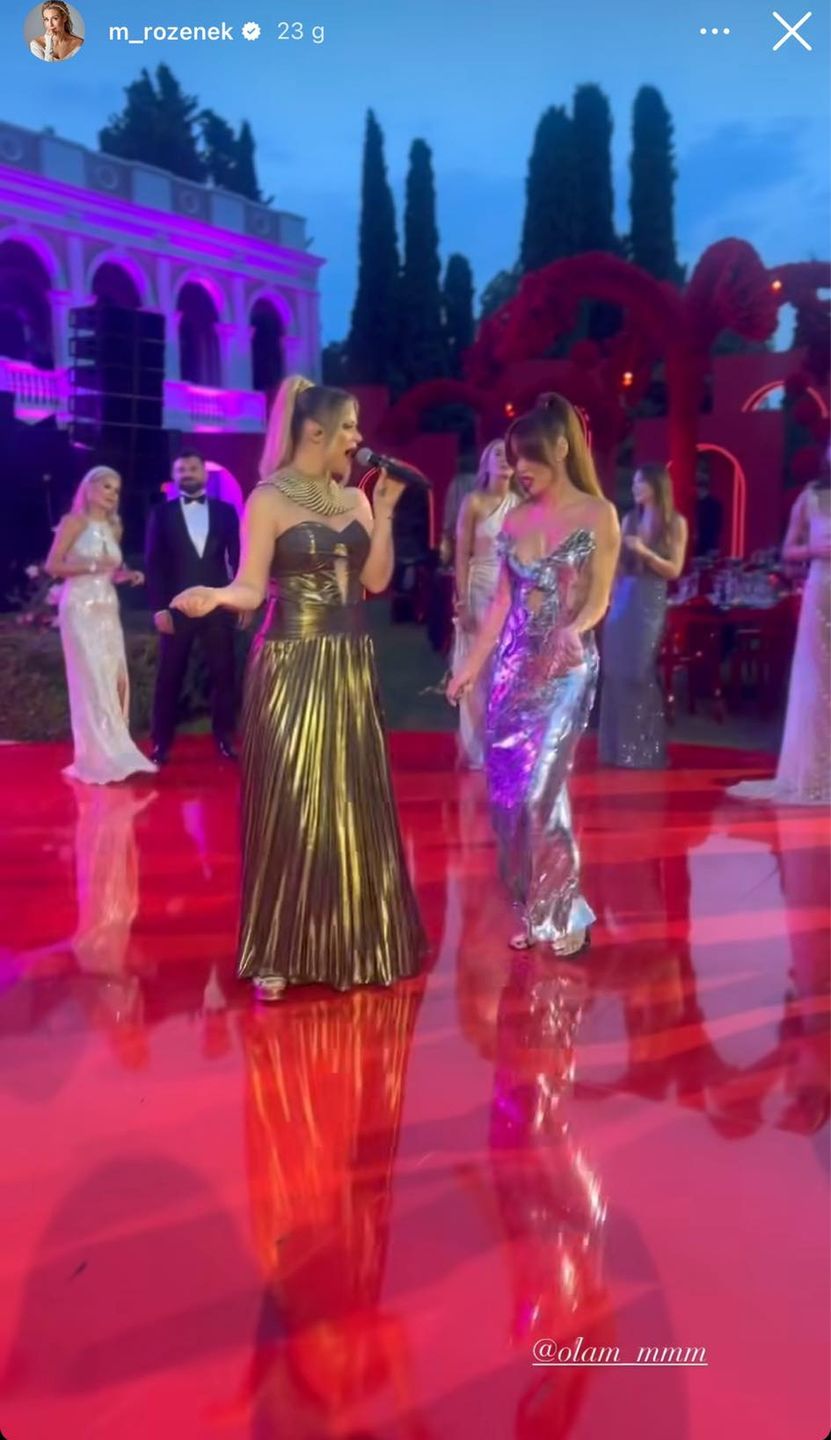 Aleksandra Marchewka na urodzinach męża