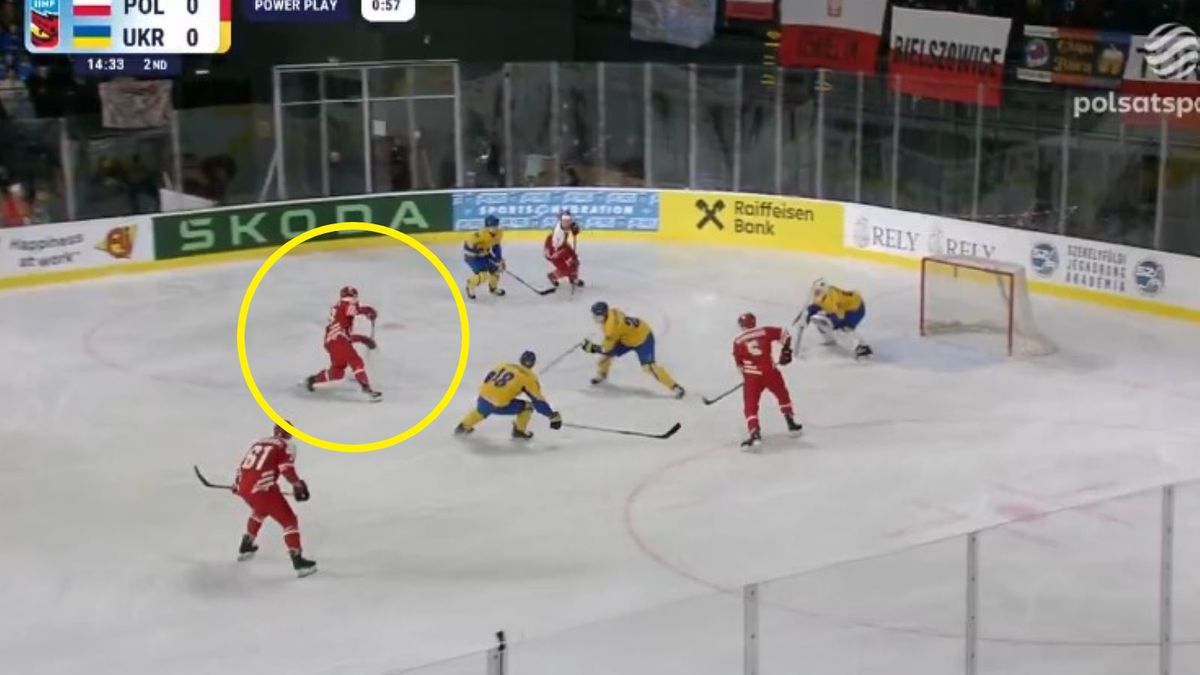 Twitter / x.com/polsatsport / Na zdjęciu: gol Alana Łyszczarczyka w meczu z Ukrainą na MŚ 2025 